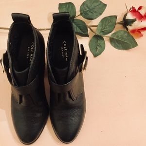 COLE HAAN Leather Ankle Booties Boots Shoes New